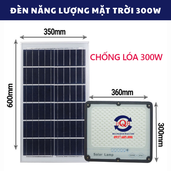 Đèn năng lượng mặt trời 300W giá rẻ 2024 (3)