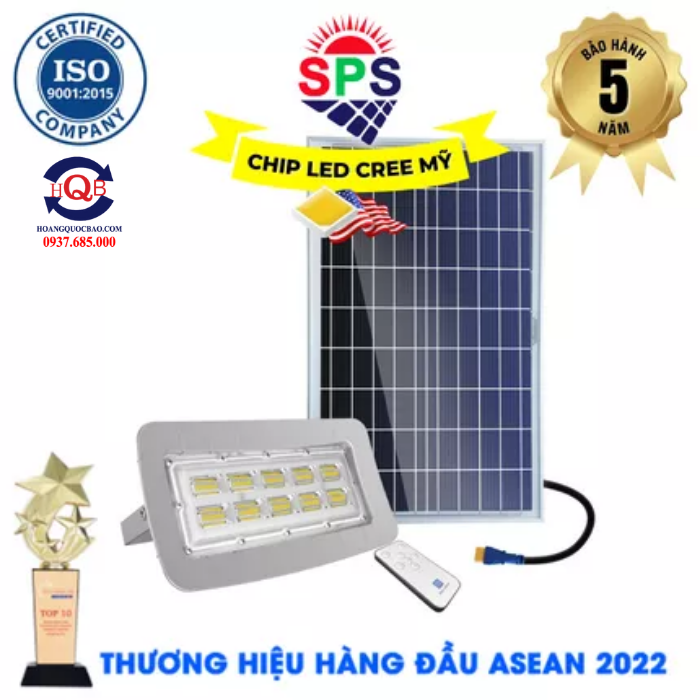 Đèn Năng Lượng Mặt Trời Chống Nước Cao Cấp SPS 250W