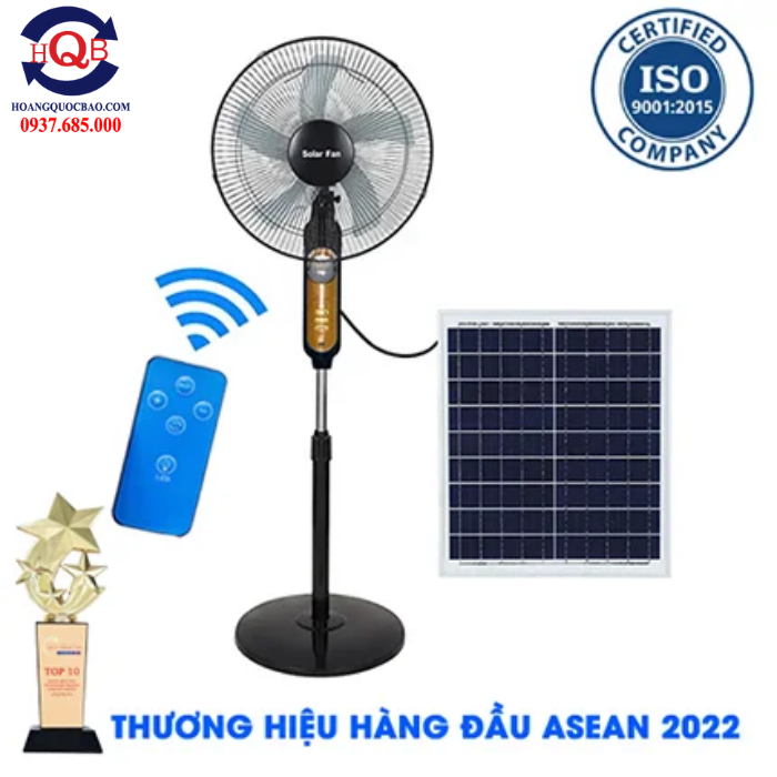 Quạt năng lượng mặt trời 25W điều khiển từ xa