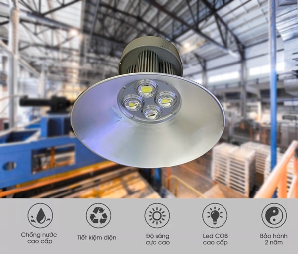 Đèn LED 200W chiếu sáng nhà xưởng rộng lớn