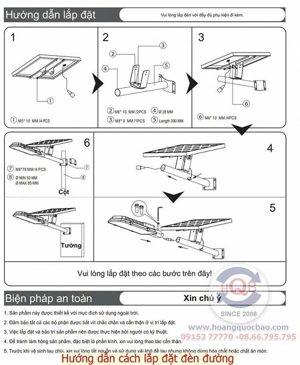 Hướng dẫn cách lắp đặt đèn năng lượng mặt trời với công suất 300W khi cần 