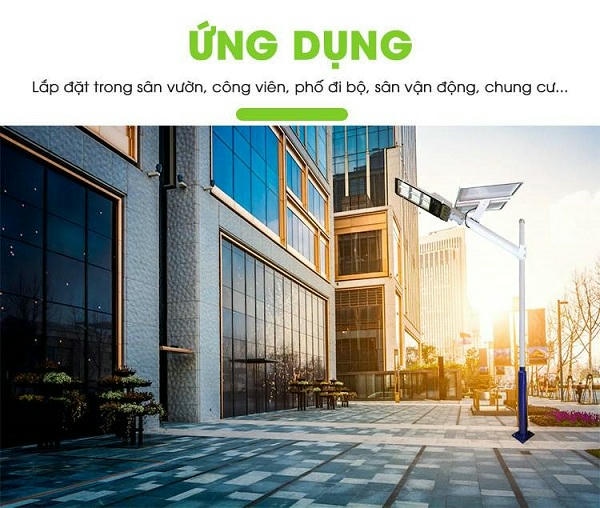 Đèn năng lượng mặt trời có thể sử dụng làm đèn sân vườn, công viên, ...