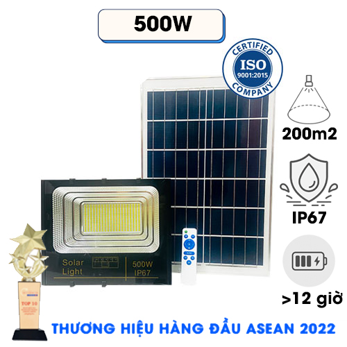 [KF - 81500] Đèn 500W Năng Lượng Mặt Trời KUNGFU SOLAR KF -81500