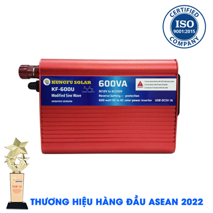 Bộ Kích Điện 600W 12V Lên 220V Chống Ngược Cực - Inverter KUNGFU SOLAR KF-600U