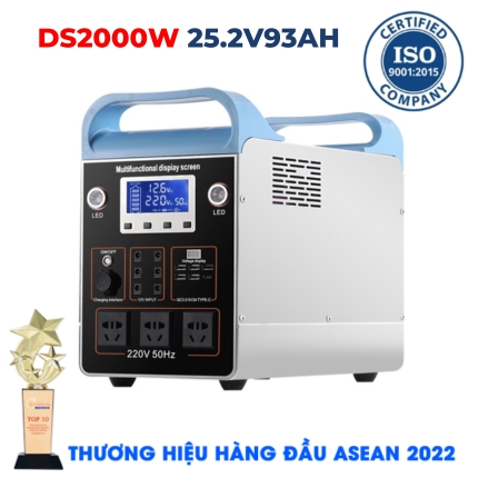 Bộ Lưu Điện 220V 2000W Năng Lượng Mặt Trời Pin 25.2V93AH 2.046WH - Máy Phát Điện 2KW