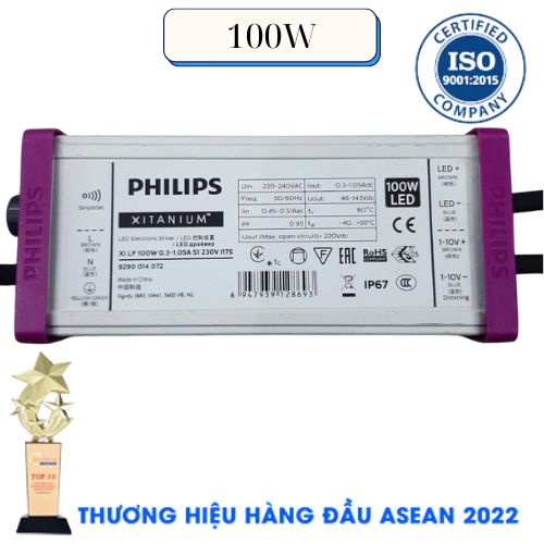 BỘ NGUỒN/DRIVER ĐÈN LED PHILIPS XITANIUM 100W/Xi LP 100W 0.3–1.05A S1 WL I155