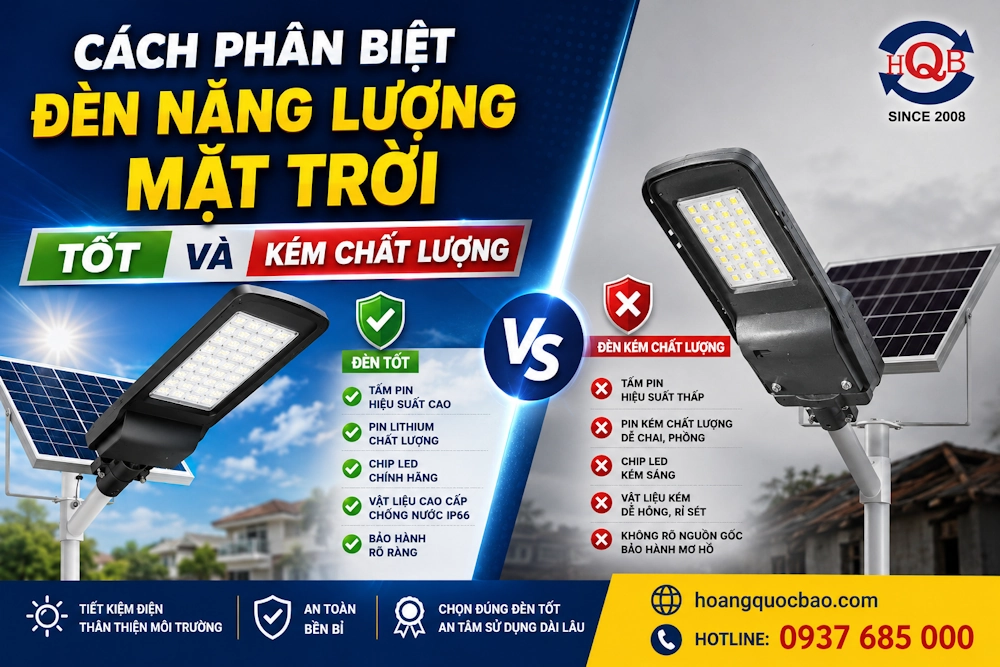 Cách phân biệt đèn năng lượng mặt trời tốt và kém chất lượng