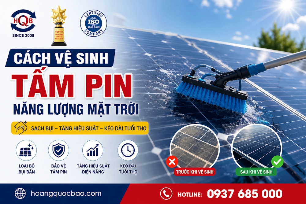Cách vệ sinh tấm pin năng lượng mặt trời đúng cách, hiệu quả