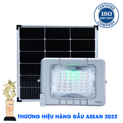 DCTIMES LD-WR5.0 - Đèn Pha 400W Năng Lượng Mặt Trời Led Báo Pin Dây Nối 5m