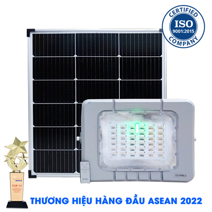 DCTIMES LD-WR6.0 - Đèn Pha 500W Năng Lượng Mặt Trời Led Báo Pin Dây Nối 5m