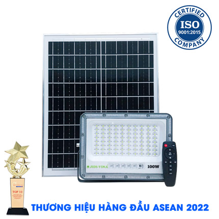 Đèn Pha 100W Năng Lượng Mặt Trời JIDI-VINA Led 5054 Siêu Sáng Góc Rộng JD 7100VN MONO