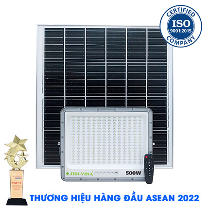 Đèn Pha 500W Năng Lượng Mặt Trời JIDI-VINA Led 5054 Siêu Sáng Góc Rộng JD 7500VN MONO