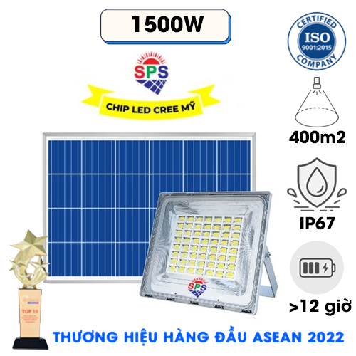 Đèn 1500W - Đèn Năng Lượng Mặt Trời BẢO HÀNH 3 NĂM