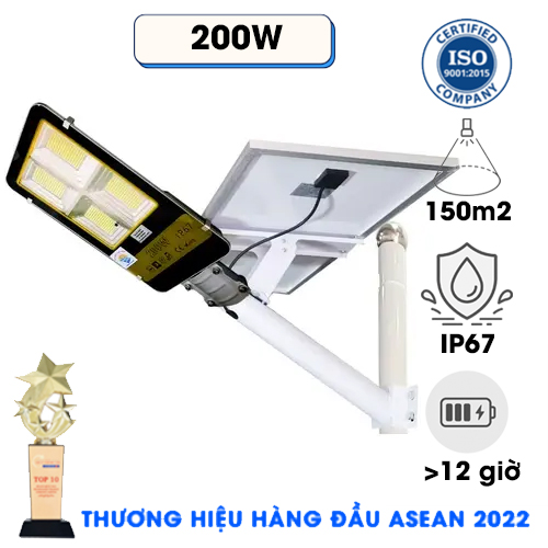 ĐÈN 200W NĂNG LƯỢNG MẶT TRỜI - ĐÈN ĐƯỜNG NĂNG LƯỢNG MẶT TRỜI 200W - Solar Light 200W