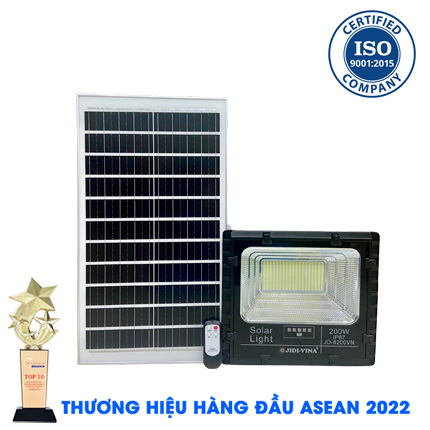 Đèn 200W Năng Lượng Mặt Trời JD-8200VN Tấm Pin Mono JIDI-VINA