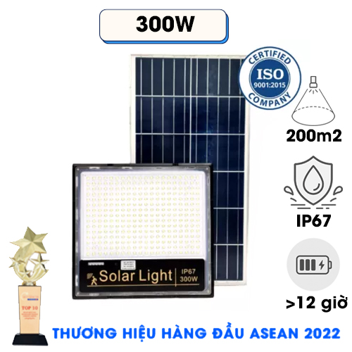 ĐÈN 300W CHỐNG CHÓI NĂNG LƯỢNG MẶT TRỜI - CÓ CẢM BIẾN - Solar Light 300W