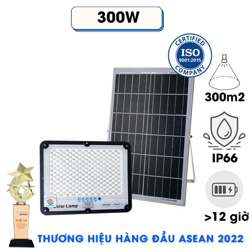 ĐÈN 300W CHỐNG CHÓI NĂNG LƯỢNG MẶT TRỜI - Solar light KUNGFU SOLAR 300W