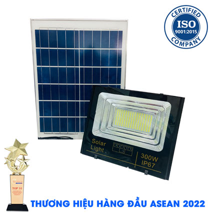 Đèn 300W Năng Lượng Mặt Trời Giá Rẻ Chống Nước Vỏ Nhôm Đúc