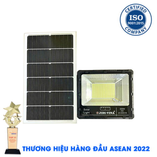 Đèn 300W Năng Lượng Mặt Trời JD-8300VN Tấm Pin Mono JIDI-VINA