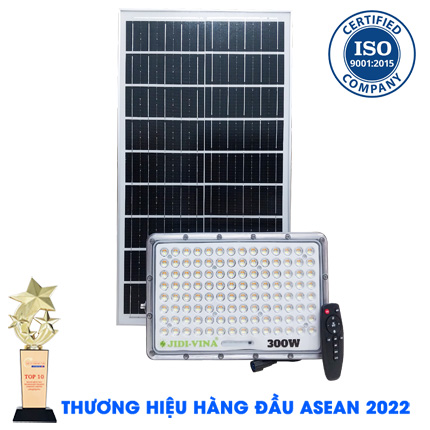 Đèn 300W Năng Lượng Mặt Trời JD-9300VN 3 Chế Độ Màu Tấm Pin Mono JIDI-VINA