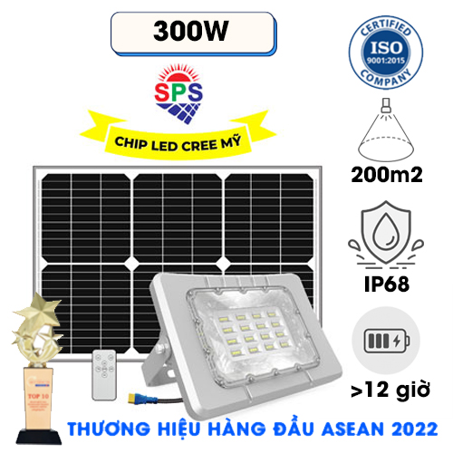 Đèn 300W năng lượng mặt trời LED CREE MỸ - Công Nghệ Mới - Bảo hành 3 năm
