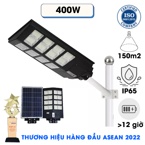 Đèn 400W MD-2X66400B16 - Đèn Đường Năng Lượng Mặt Trời Liền Thể 2 Cánh 400W KUNGFU SOLAR MD-2X66400B16 - Solar Light 400W