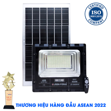 Đèn 400W Năng Lượng Mặt Trời JD-8400VN Tấm Pin Mono JIDI-VINA