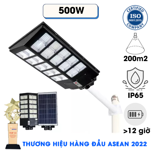 Đèn 500W 2 Cánh - Đèn Năng Lượng Mặt Trời 500W 2 Cánh Liền Thể Solar Light 500W