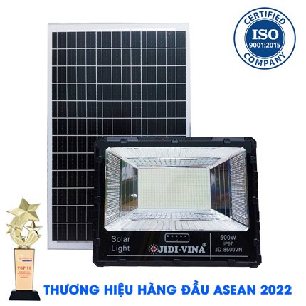 Đèn 500W Năng Lượng Mặt Trời JD-8500VN Tấm Pin Mono JIDI-VINA