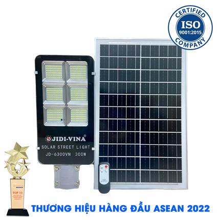 Đèn Đường 300W Năng Lượng Mặt Trời JD 6300VN Tấm Pin Mono JIDI-VINA