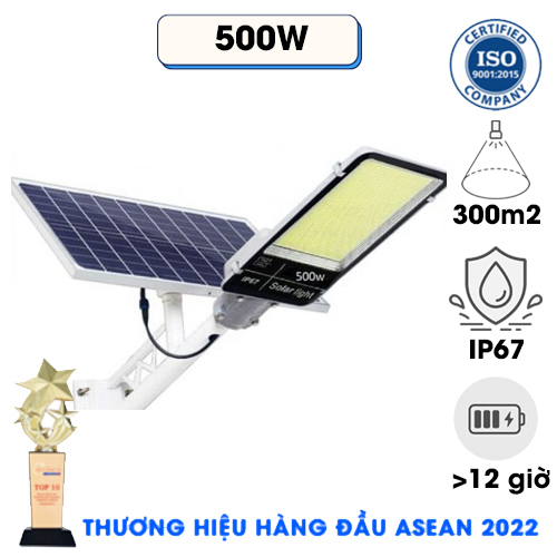 Đèn Đường 500W Năng Lượng Mặt Trời Tấm Pin Rời KUNGFU SOLAR
