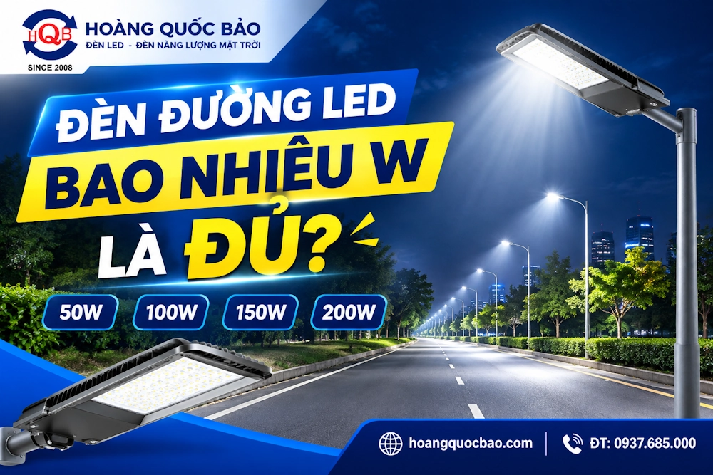 Đèn đường LED bao nhiêu W là đủ cho từng loại đường