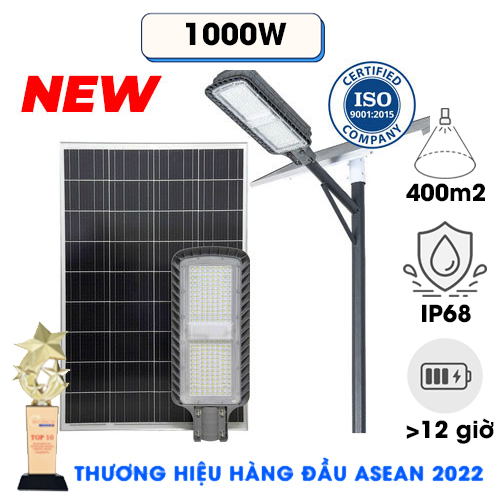 Đèn Đường SPS 5.7 NEW 1000W Năng Lượng Mặt Trời Cao Cấp Sạc Nhanh MPPT Bảo Hành 3 Năm