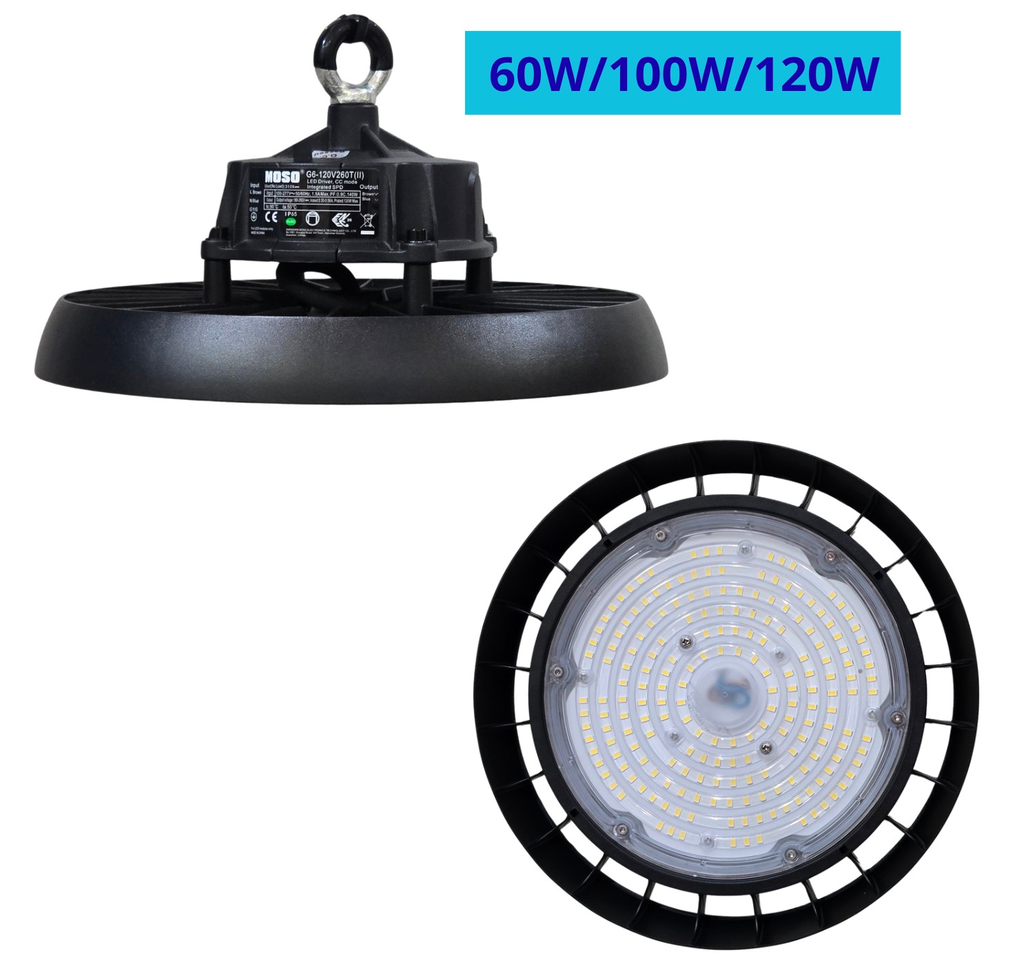 Đèn LED Highbay UFO 100W JIDI VINA (CÔNG SUẤT TÙY CHỈNH )