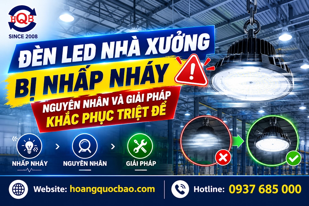 Đèn LED nhà xưởng bị nhấp nháy: Nguyên nhân và giải pháp khắc phục triệt để
