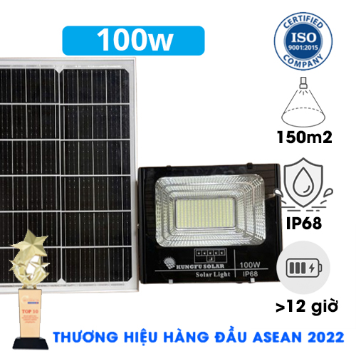 ĐÈN NĂNG LƯỢNG MẶT TRỜI 100W IP68 Giá Rẻ, Bảo Hành 2 Năm