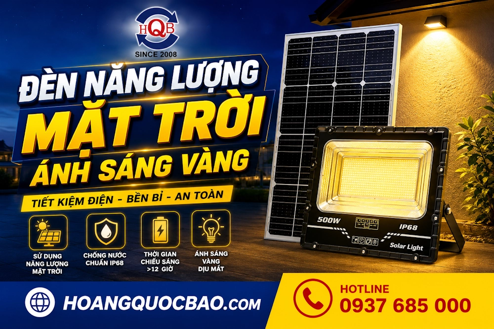 Đèn năng lượng mặt trời ánh sáng vàng ấm áp, dịu mắt