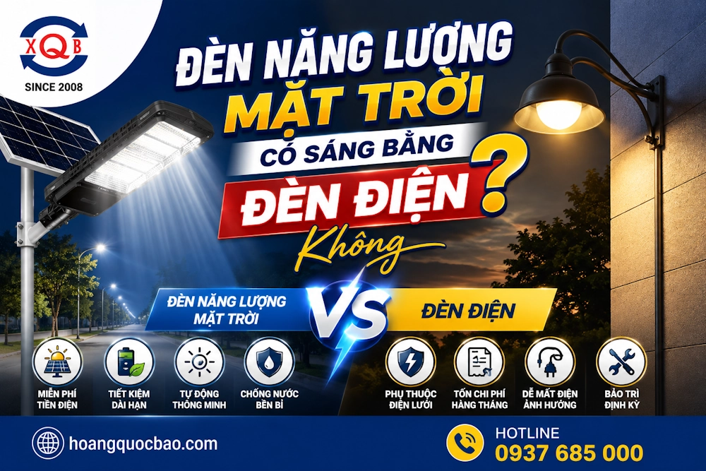Đèn năng lượng mặt trời có sáng bằng đèn điện không