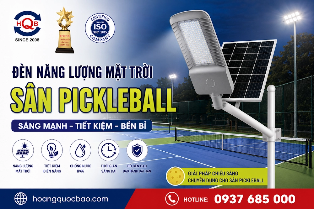 Đèn năng lượng mặt trời sân pickleball chất lượng cao 2026