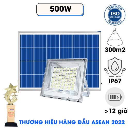 Đèn Pha Blue Carbon BCT-WW6.0 Năng Lượng Mặt Trời LD-500W