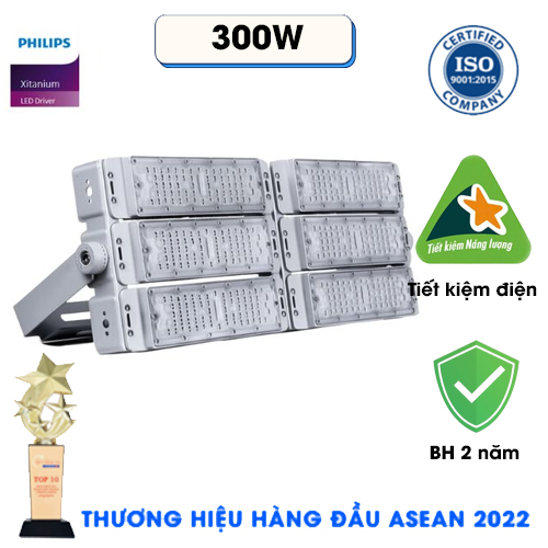 Đèn sân Pickleball 300W Ánh sáng vàng, Trung tính - Driver, Led Lumileds Philips 3030 SMD