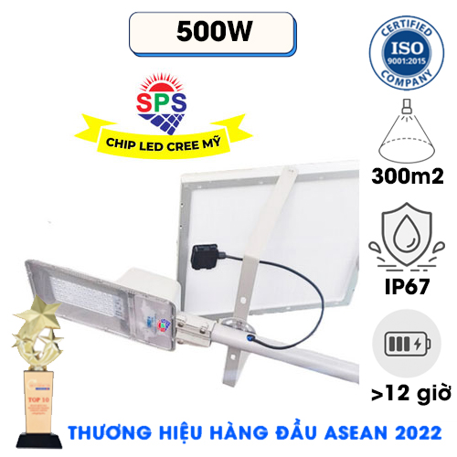 Đèn SPS 500W - Đèn Năng Lượng Mặt Trời SPS 500W Bảo Hành 3 Năm