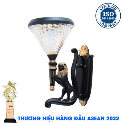 ĐÈN TREO TƯỜNG LION KUNGFU SOLAR SANG TRỌNG, ĐẲNG CẤP  - ĐÈN TREO TƯỜNG NĂNG LƯỢNG MẶT TRỜI