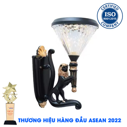 ĐÈN TREO TƯỜNG LION KUNGFU SOLAR ĐẲNG CẤP, SANG TRỌN  - ĐÈN TREO TƯỜNG NĂNG LƯỢNG MẶT TRỜI