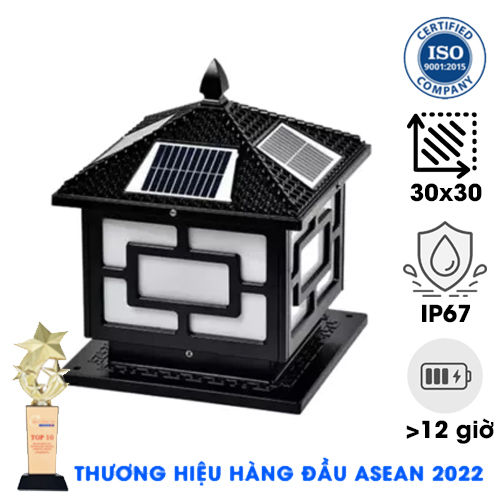 Đèn Trụ Cổng, Sân Vườn Năng Lượng Mặt Trời 30x30 TT304B