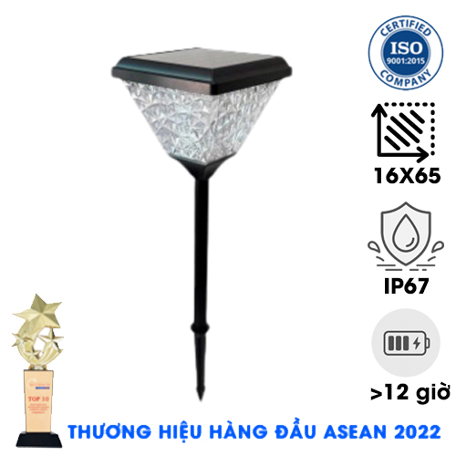 ĐÈN TRỤ VUÔNG CẮM CỎ NĂNG LƯỢNG MẶT TRỜI