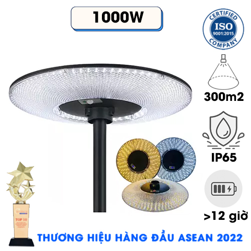 Đèn UFO 1000W 3 Màu - Đèn Năng Lượng Mặt Trời UFO Kim Cương 3 Màu 1000W