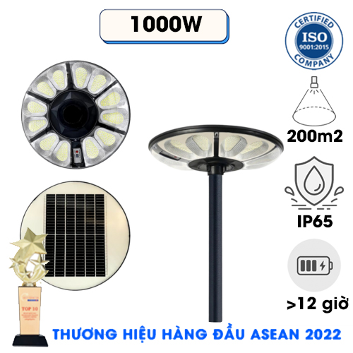 Đèn UFO 1000W Năng Lượng Mặt Trời Sân Vườn Solar Light 1000W KUNGFU SOLAR