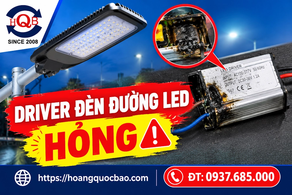 Driver đèn đường LED hỏng: Dấu hiệu nhận biết và cách xử lý đúng kỹ thuật