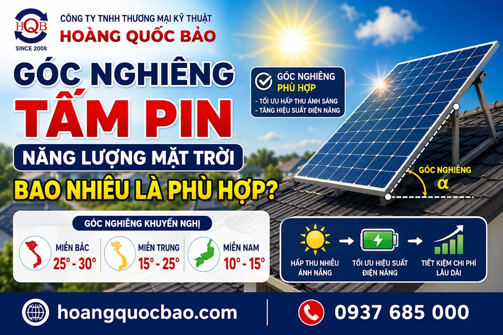 Góc nghiêng của tấm pin năng lượng mặt trời bao nhiêu là phù hợp?